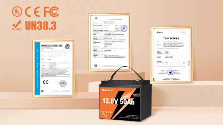 Yeagulch 12V 50Ah Deep Cycle Rechargeable LiFePO4 Battery