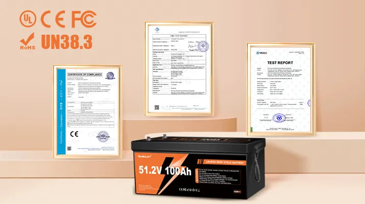 Yeagulch 48V 100Ah Deep Cycle Rechargeable LiFePO4 Battery