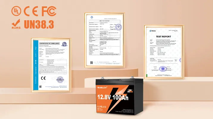 Yeagulch 12V 100Ah Mini Deep Cycle Rechargeable LiFePO4 Battery