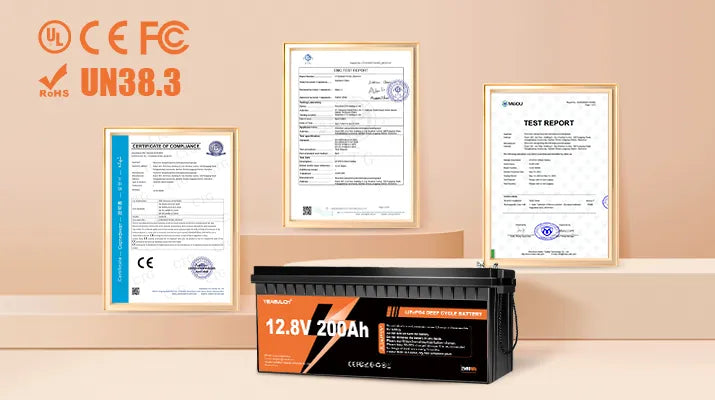 Yeagulch 12V 200Ah Deep Cycle Rechargeable LiFePO4 Battery for RV Solar