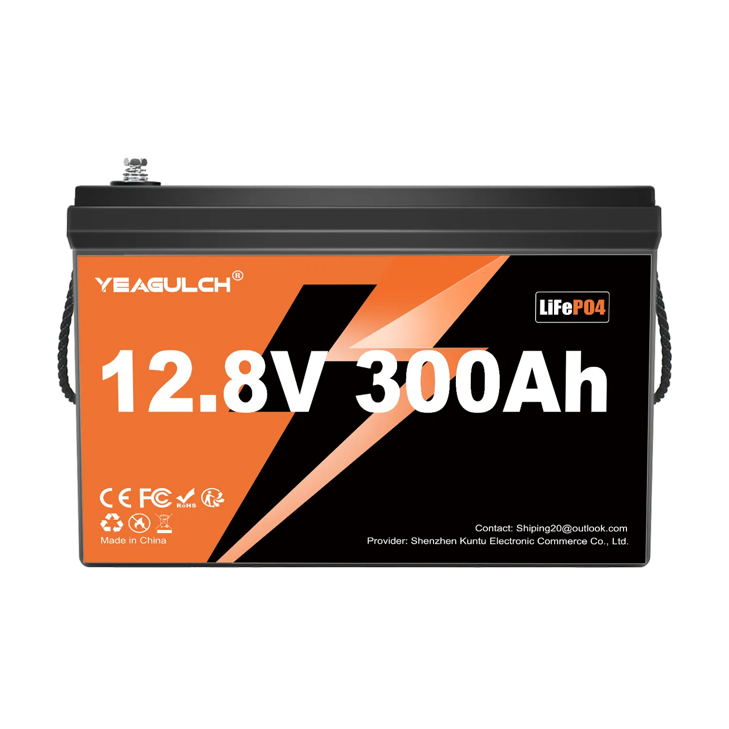 Yeagulch 12V 300Ah Deep Cycle LiFePO4 Battery Rechargeable