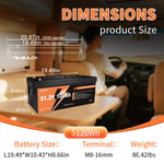 Yeagulch 48V 100Ah Deep Cycle Rechargeable LiFePO4 Battery