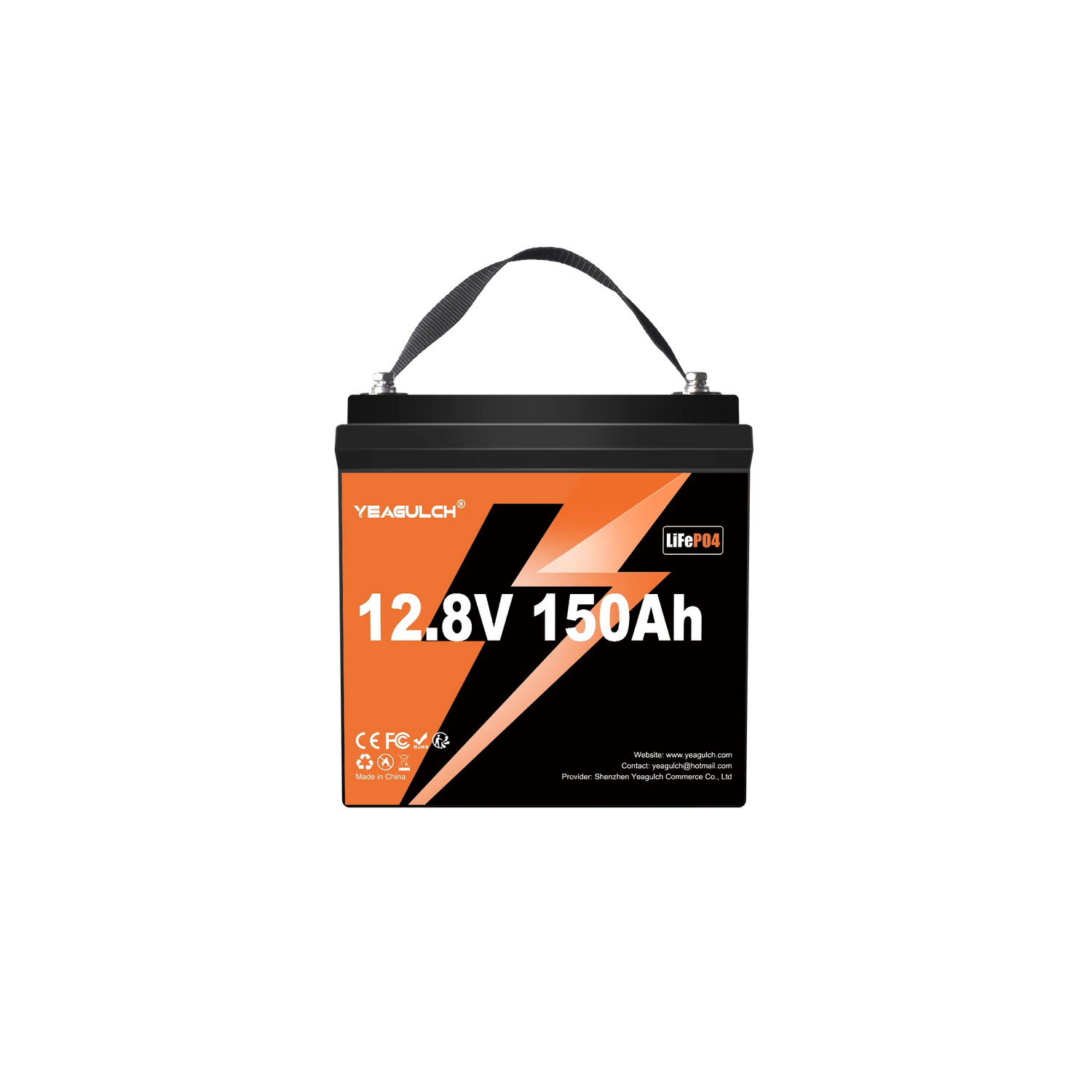 Yeagulch 12V 150Ah Max Deep Cycle Rechargeable LiFePO4 Battery for RV Camping Solar Off-Grid